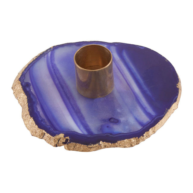 Megan Agate Candle Holder in Blue (5)