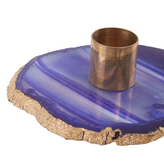 Megan Agate Candle Holder in Blue (7)