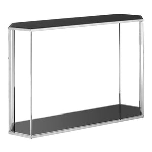 Haley Oblong Marble Console Table in Black