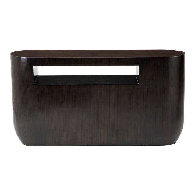 Heidi Oblong Bamboo Console Table in Dark Brown (2)