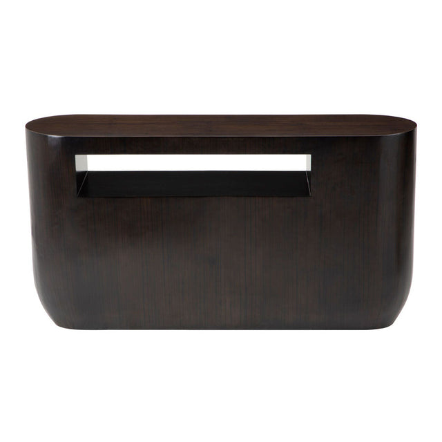 Heidi Oblong Bamboo Console Table in Dark Brown (3)