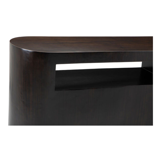 Heidi Oblong Bamboo Console Table in Dark Brown (6)