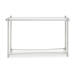 Pamela Rectangular Glass Console Table in Silver