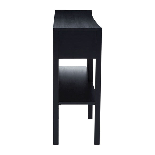 Ola Rectangular Cane Console Table in Black (4)