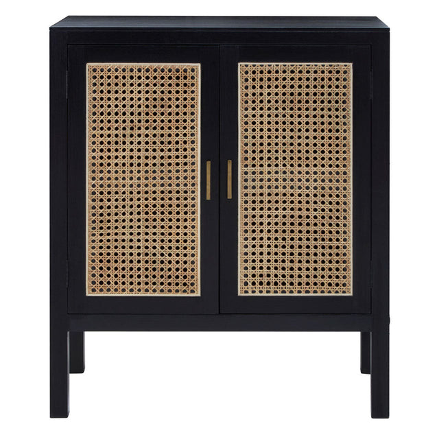 Ola Rattan Double Door Sideboard in Black (3)