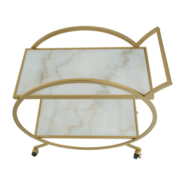 Joanna Round Marble Drinks Trolley in Gold (7)