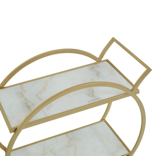 Joanna Round Marble Drinks Trolley in Gold (8)