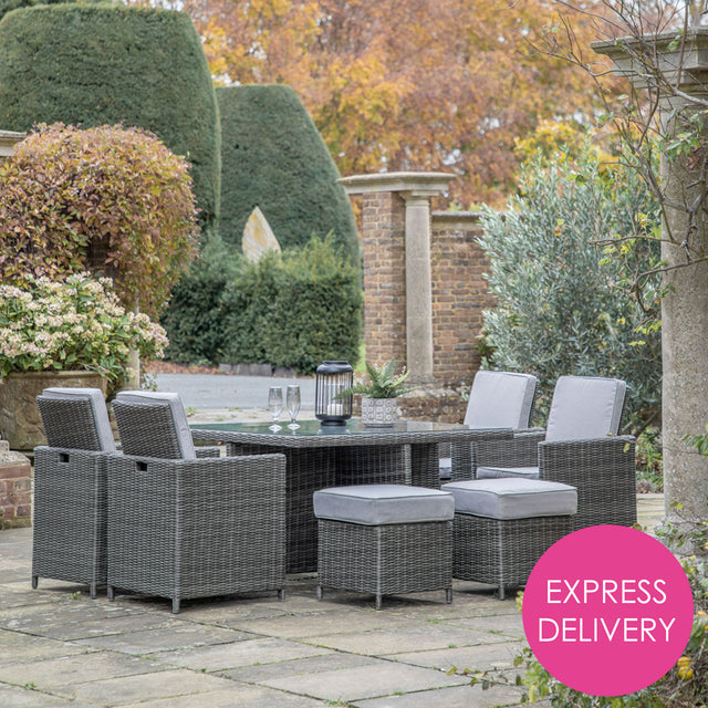 Valencia Outdoor 8-Seater Cube Dining Set in Grey