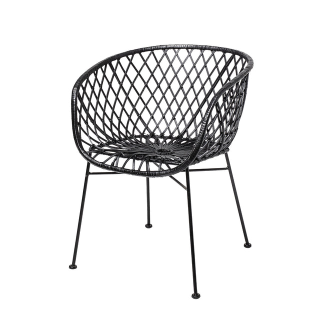 Kama Woven Rattan Lounge Chair in Black (2)