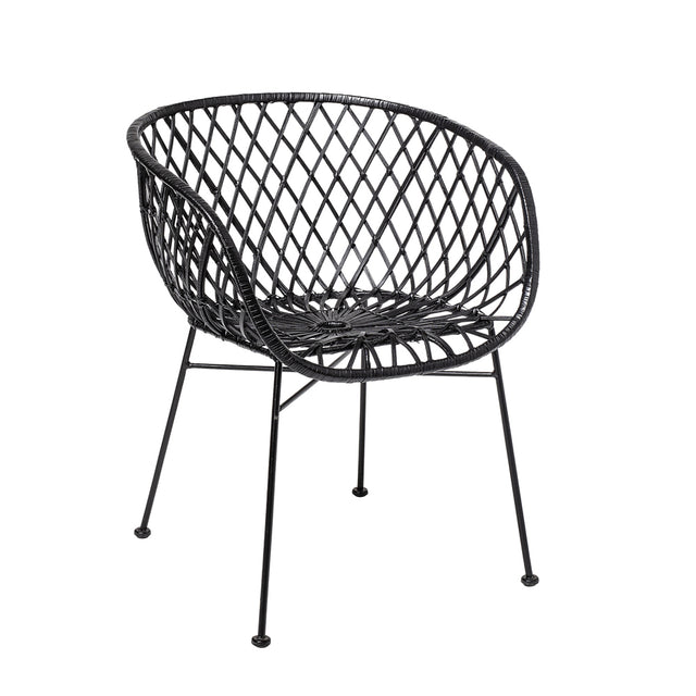 Kama Woven Rattan Lounge Chair in Black (3)