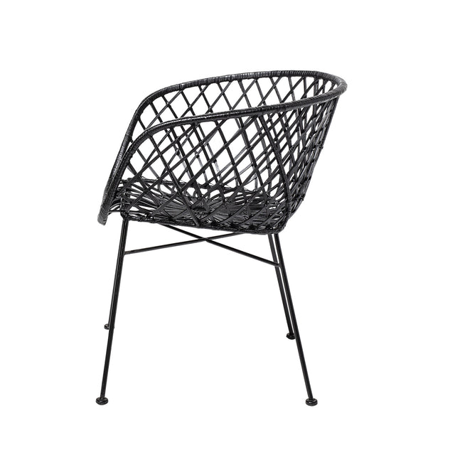 Kama Woven Rattan Lounge Chair in Black (4)