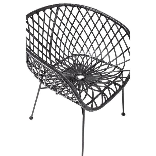 Kama Woven Rattan Lounge Chair in Black (6)