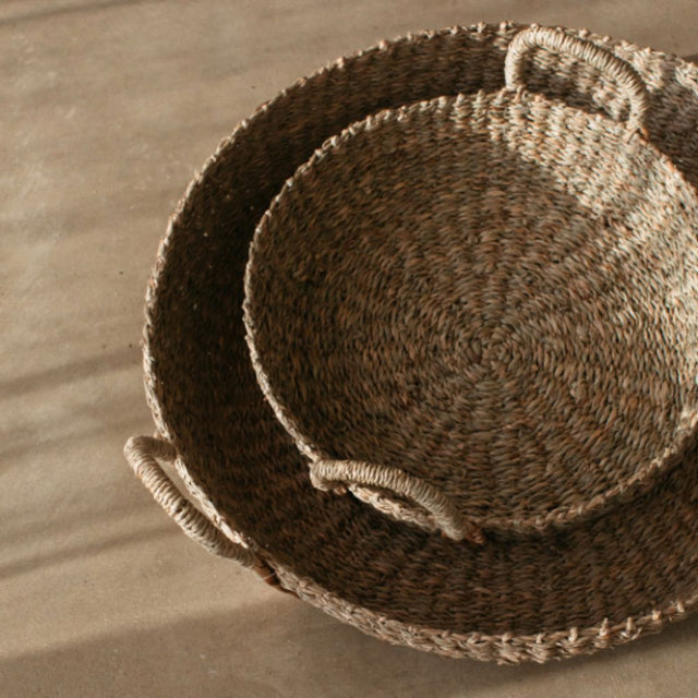 Kuten Set of 2 Handwoven Seagrass Baskets (3)