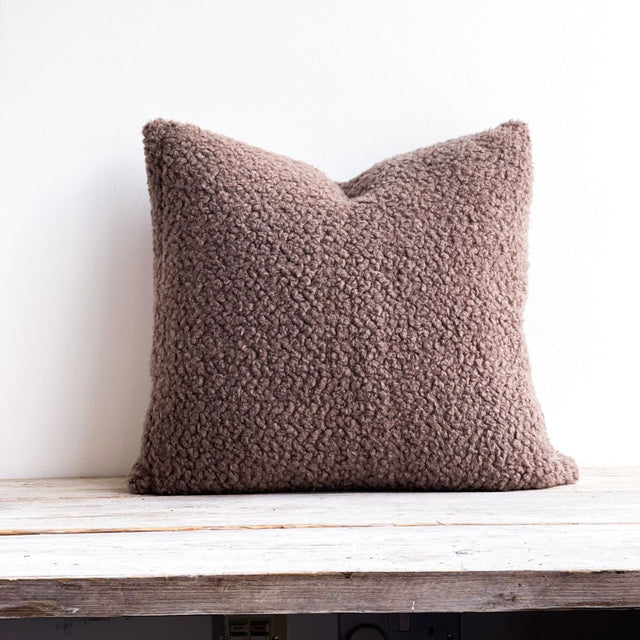 Luft Teddy Fleece Square Cushion in Cappuccino