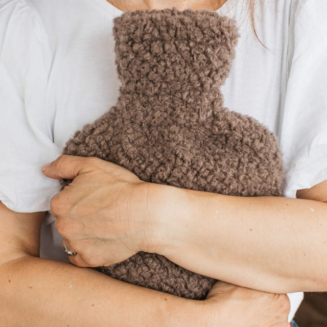 Luft Teddy Fleece Hot Water Bottle Cappuccino (2)