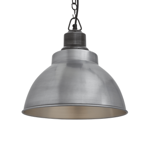 Industville Brooklyn 13 Inch Dome Pendant in Light Pewter