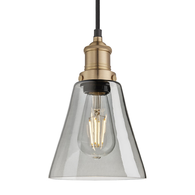 Industville Brooklyn 6 Inch Glass Pendant in Grey