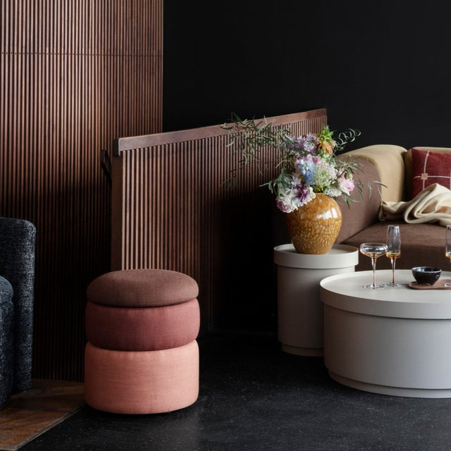 Pond Fabric Pouffe in Rust