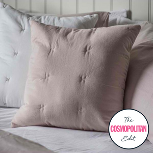 Aaliyah Cotton Stitch Cushion in Blush