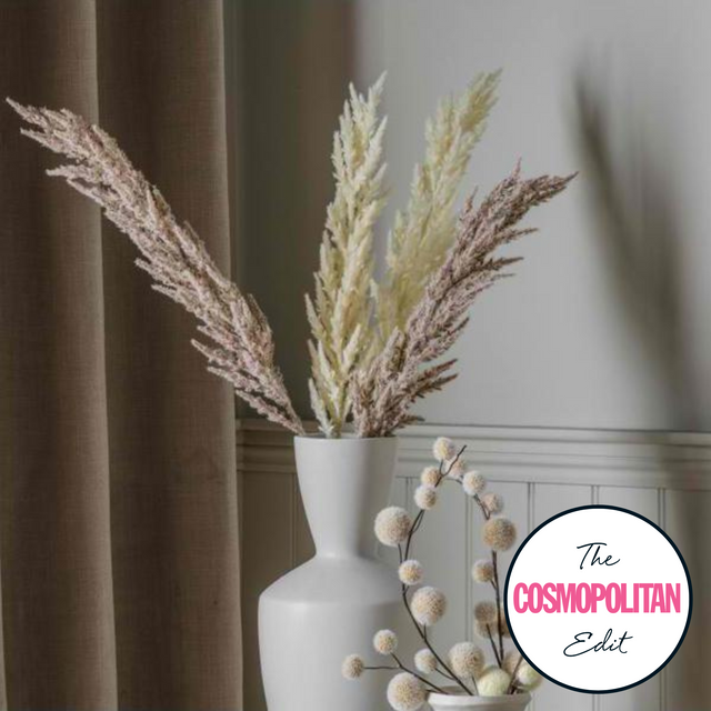 Artificial Set of Three Pampas Grass in Fawn