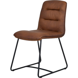 Ilyana Leather Dining Chair in Light Brown