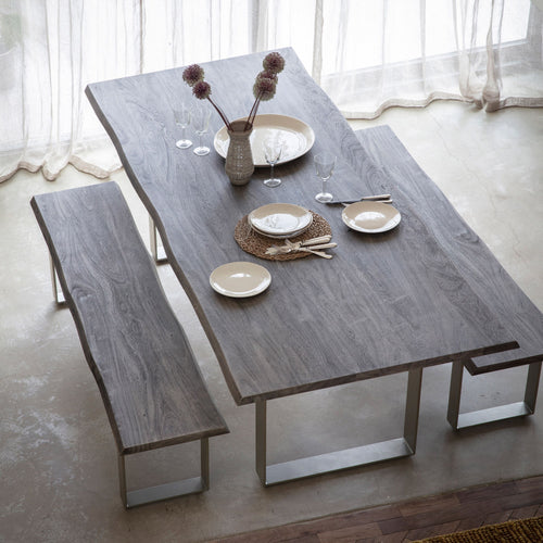 Delilah 6-8 Seater Rectangular Acacia Wood Dining Table in Grey