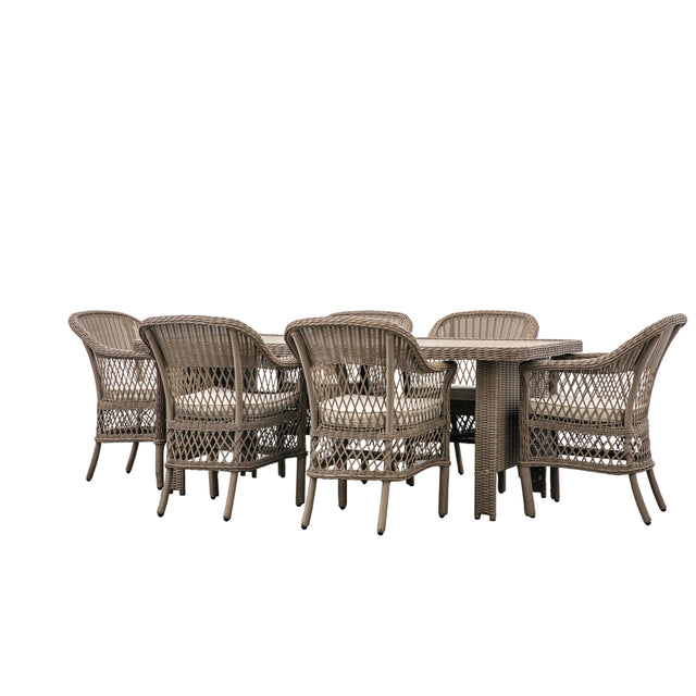 Capri Outdoor Rattan 6-Seater Dining Set in Natural (6)