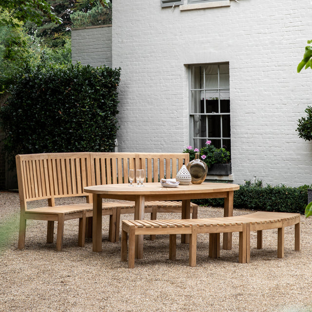 Burford Outdoor Teak Dining Table in Natural