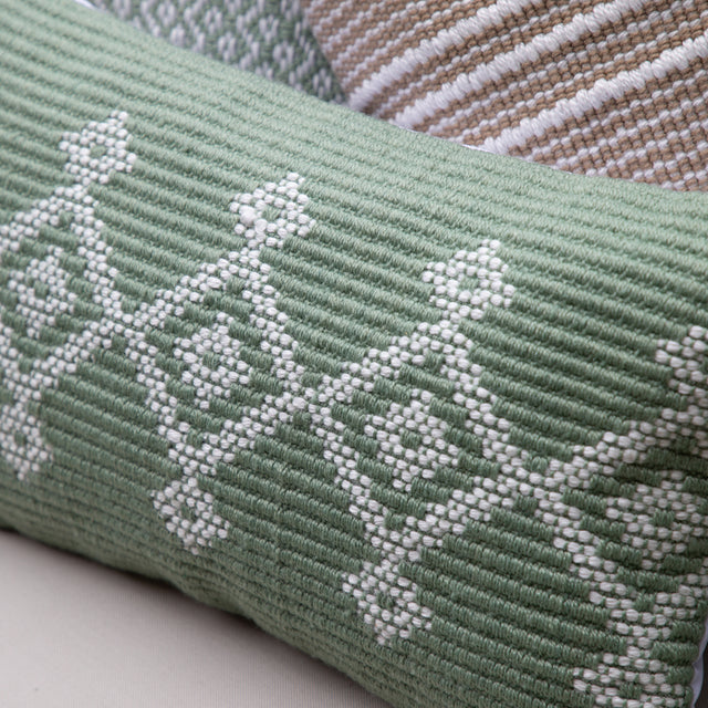 Laina Woven Cushion Cover in Sage (2)