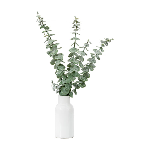 Artificial Eucalyptus Plant with White Vase (2)