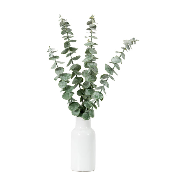 Artificial Eucalyptus Plant with White Vase (3)