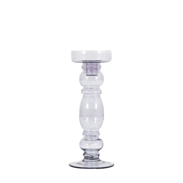 Fern Glass Candlestick in Grey (2)