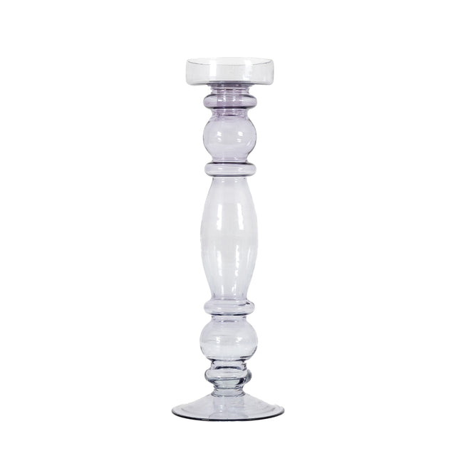 Fern Glass Candlestick in Grey (3)