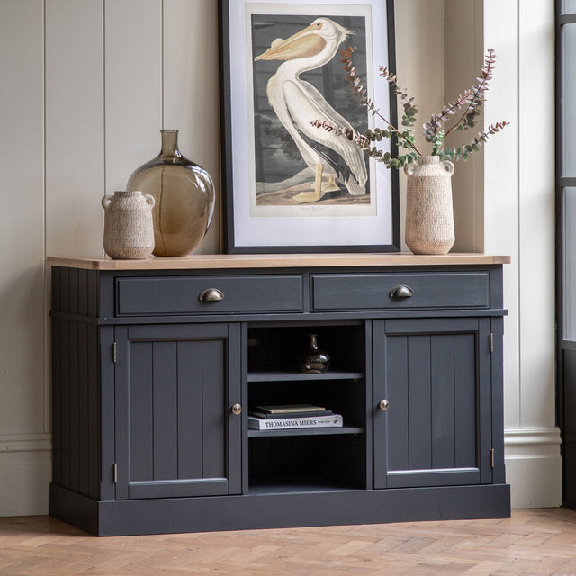 Nala 2 Door 2 Drawer Wooden Sideboard in Deep Navy