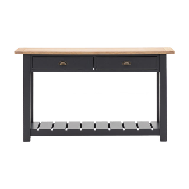 Nala 2 Drawer Wooden Console in Deep Navy