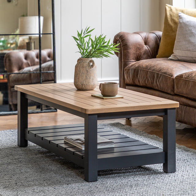 Nala Wooden Coffee Table in Deep Navy