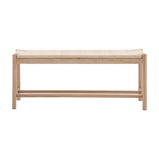 Nala Solid Oak Rope Dining Bench in Natural (4)