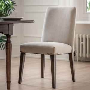Leilani Set of 2 Linen Dining Chairs in Neutral