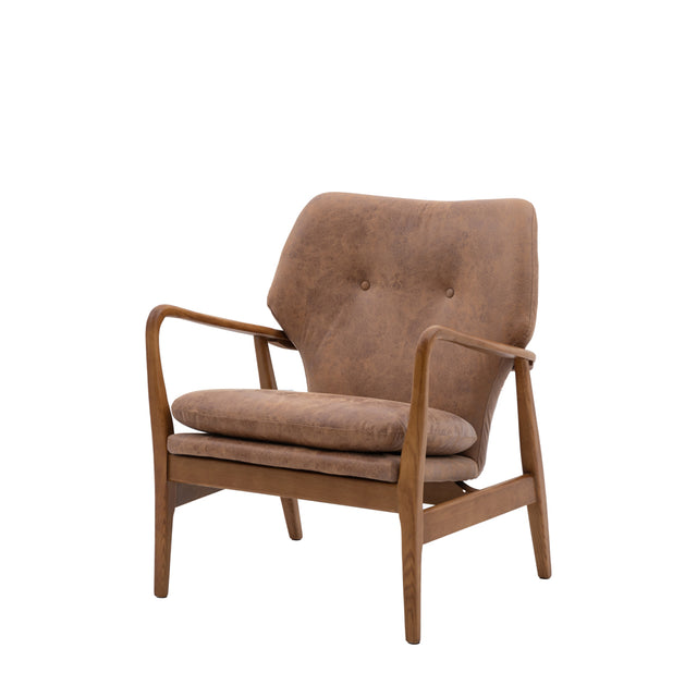 Ffion Leather Armchair in Brown (6)