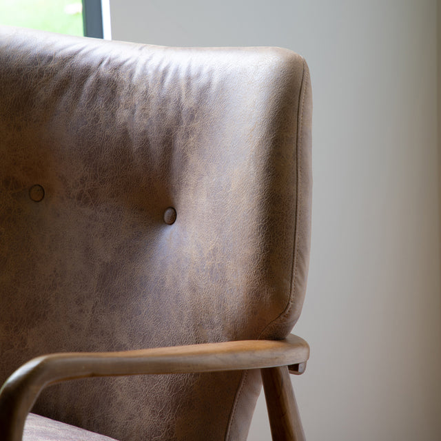 Ffion Leather Armchair in Brown (2)