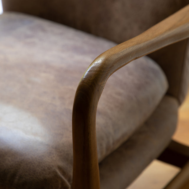 Ffion Leather Armchair in Brown (3)