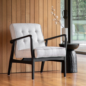 Edie Solid Oak Armchair in Black