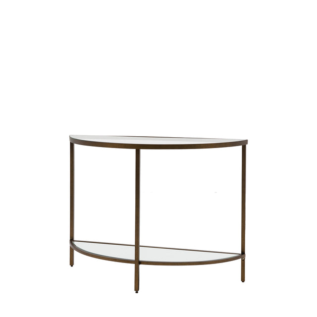 Enya Glass Console Table in Bronze (3)