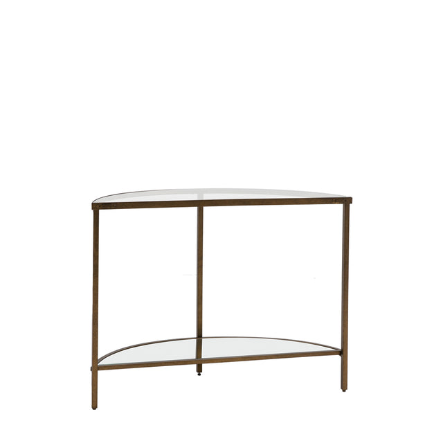 Enya Glass Console Table in Bronze (5)