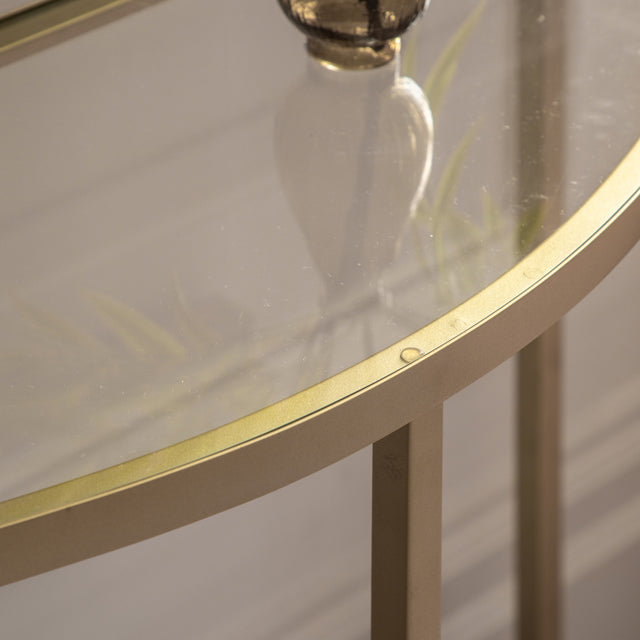 Enya Glass Console Table in Champagne Gold (3)