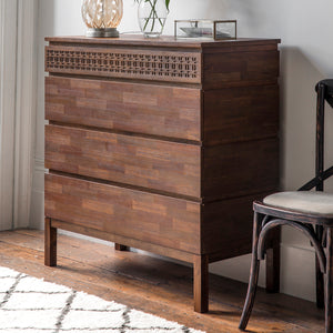 Hayleigh Mango Wood Four Drawer Chest of Drawers in Brown