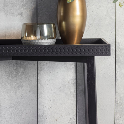 Hayleigh Rectangular Mango Wood Console Table in Black