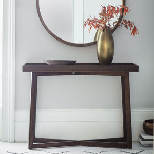 Hayleigh Rectangular Mango Wood Console Table in Brown