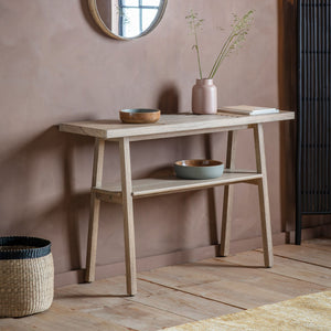Indiyah Wooden Console Table in Natural