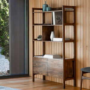 Linnea Acacia Wood Unit in Dark Brown